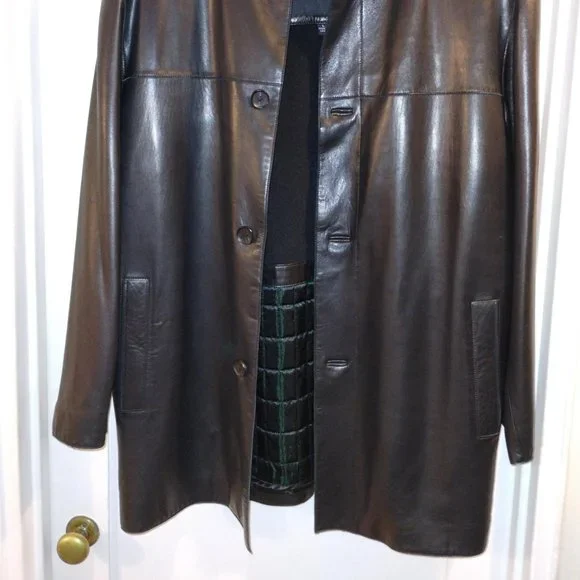 Andrew Marc - 3/4 length leather Jacket Size L - Picture 2 of 9